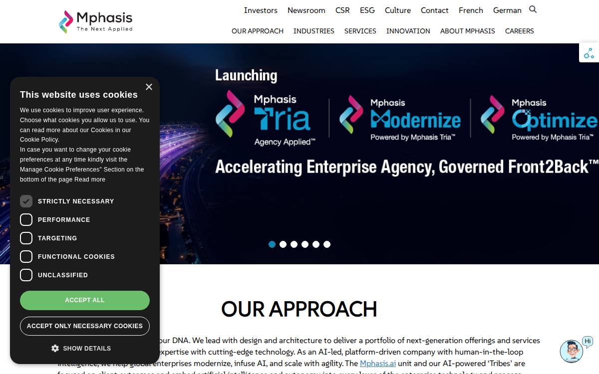 Mphasis website preview