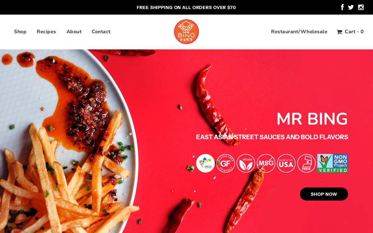 Mr Bing website preview