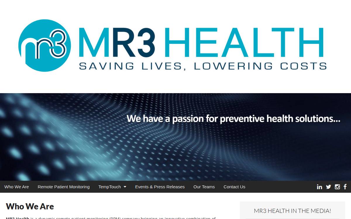 MR3 Health website preview