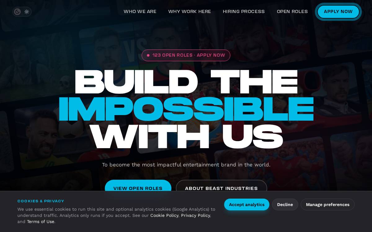 MrBeast website preview