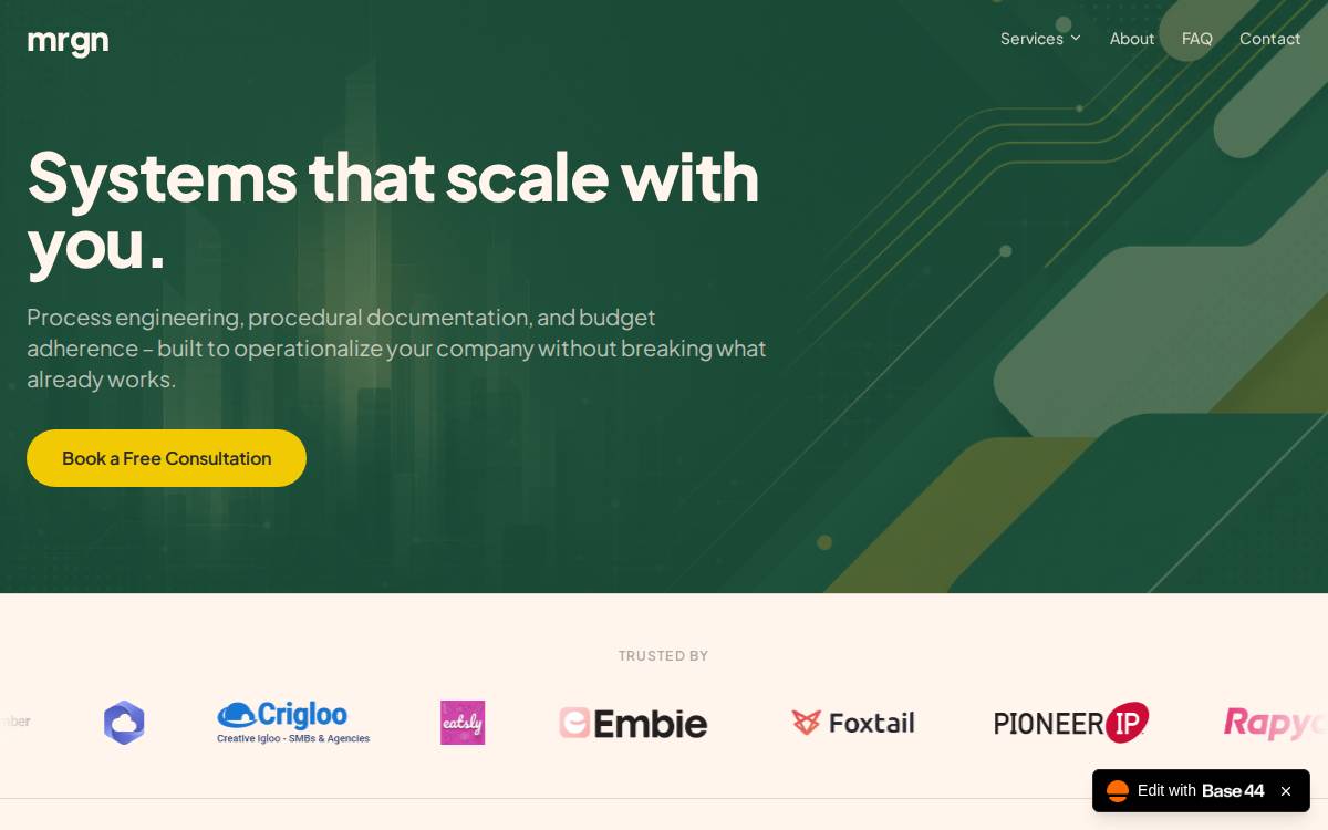 MRGN website preview