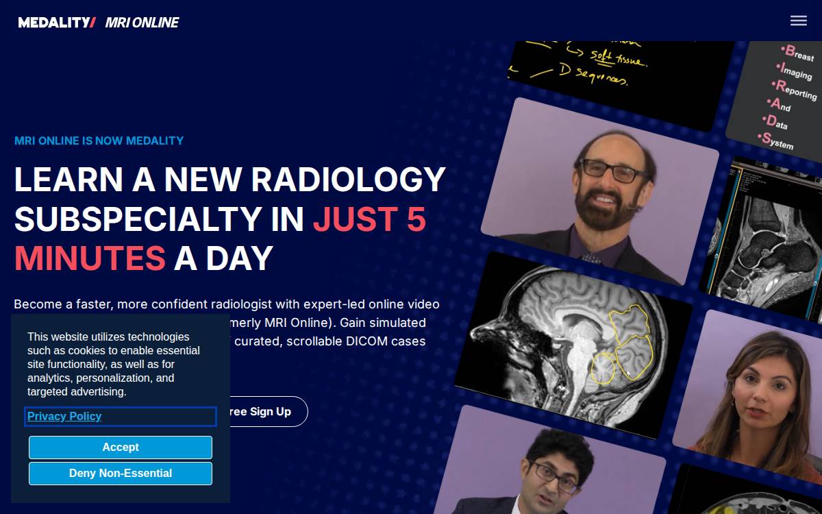 MRI Online website preview