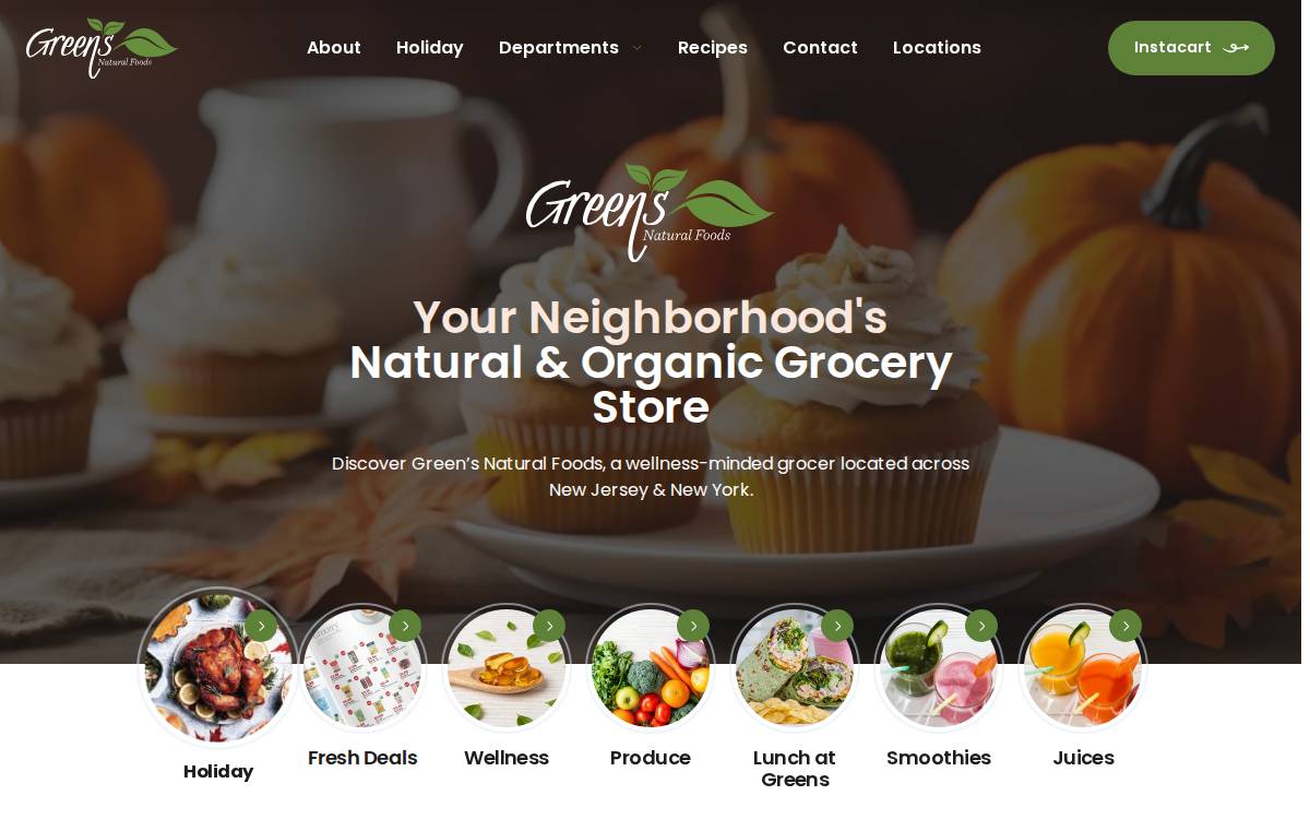 Mrs. Green's Natural Market website preview