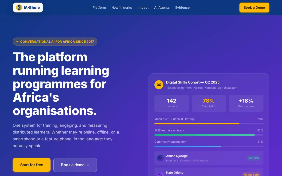 M-Shule website preview
