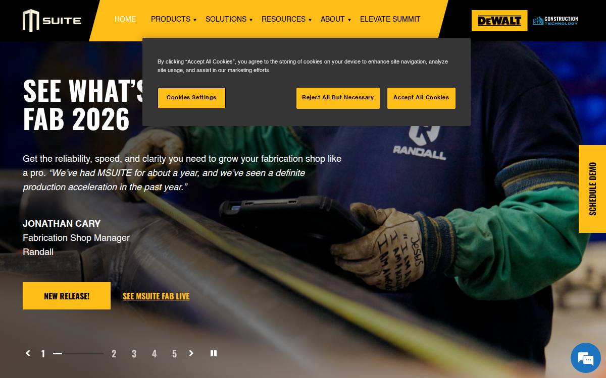 Msuite website preview