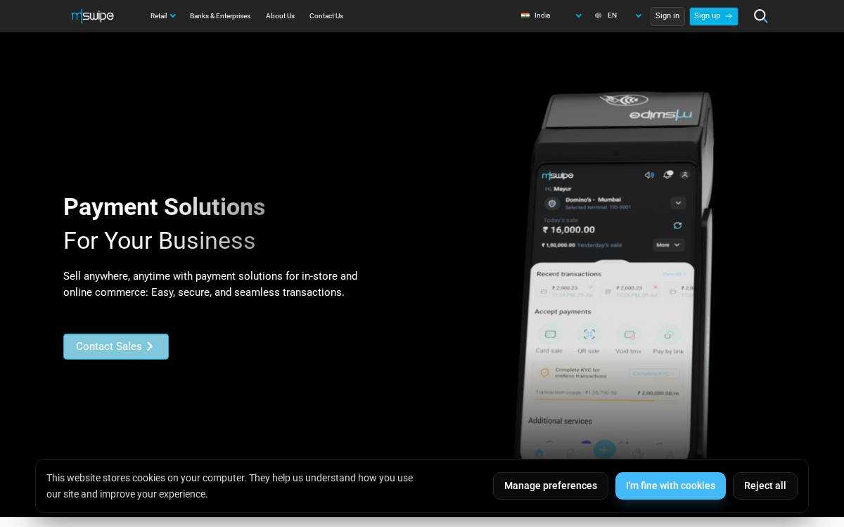 mSwipe website preview