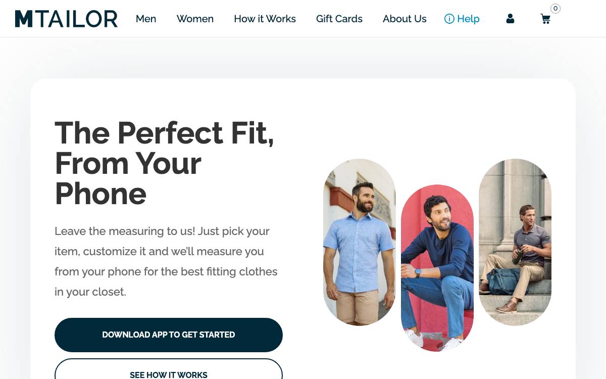 MTailor website preview