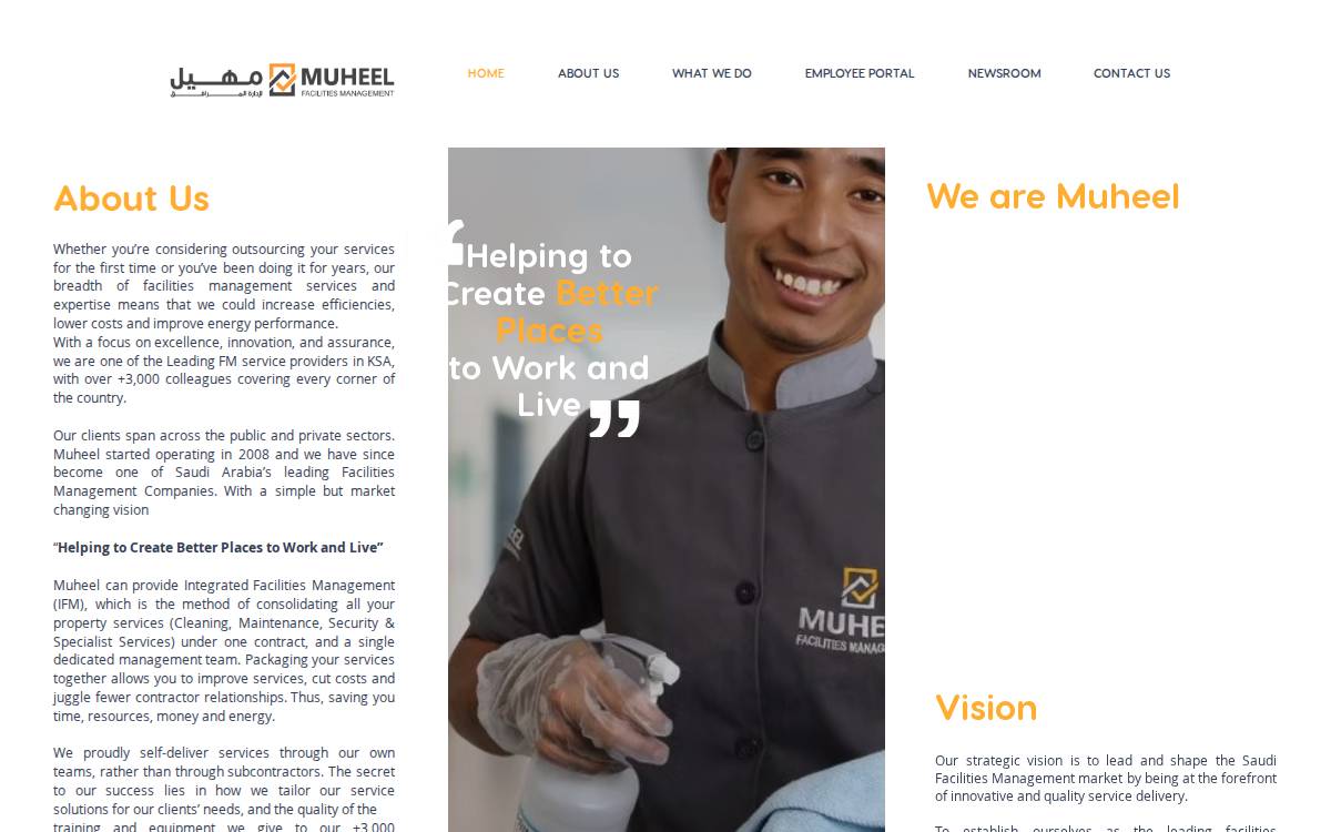 Muheel Facilities Management website preview