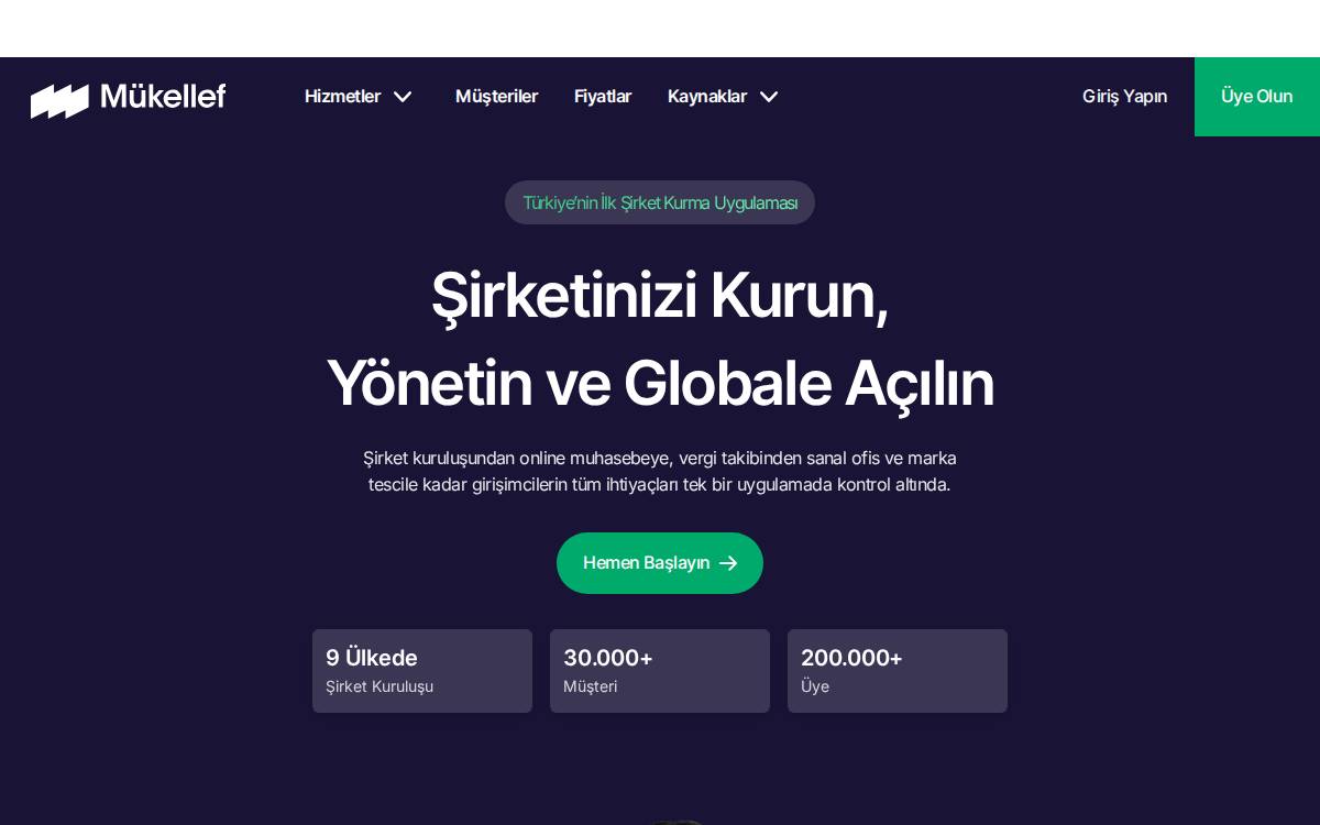 Mükellef website preview
