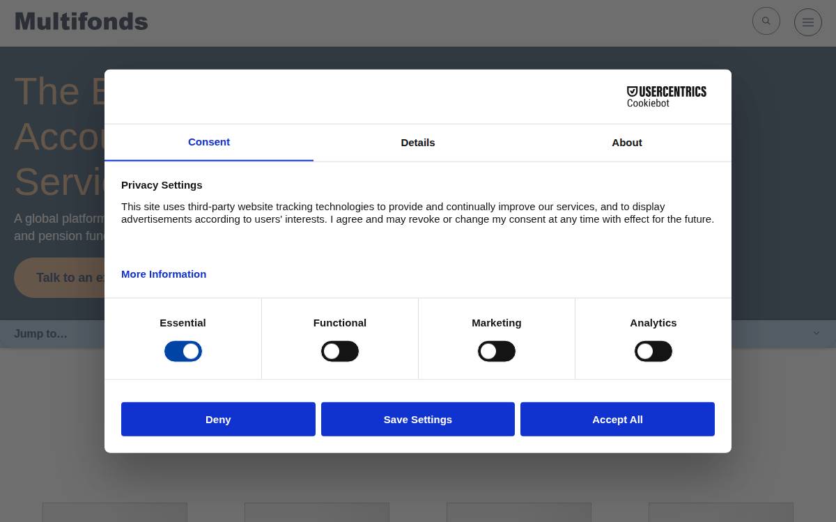 Multifonds website preview