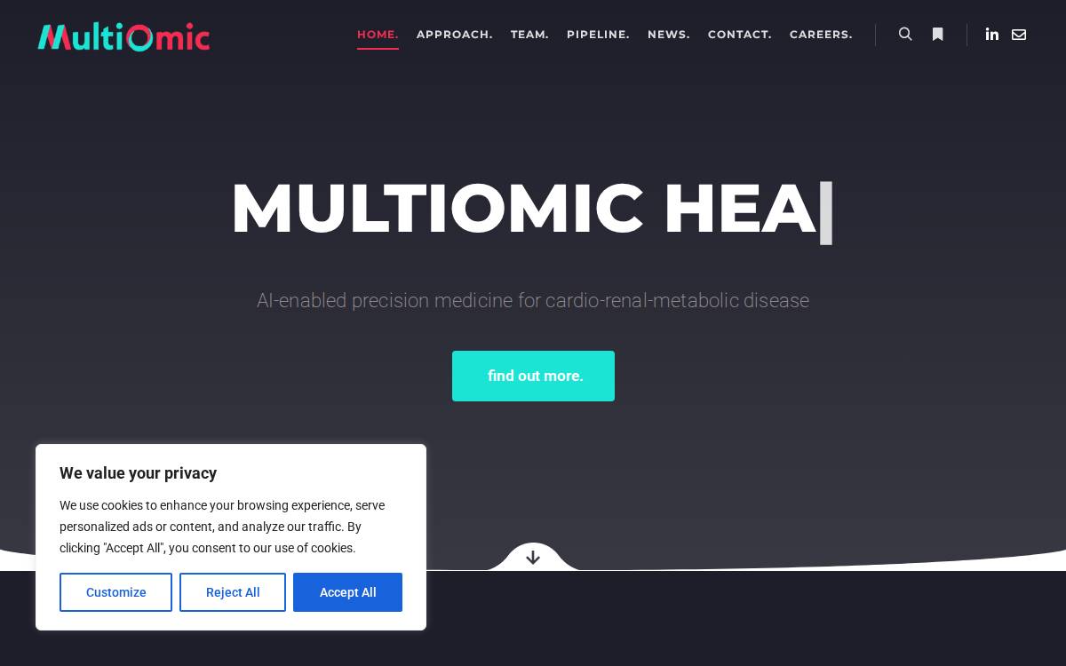 Multiomic Health website preview