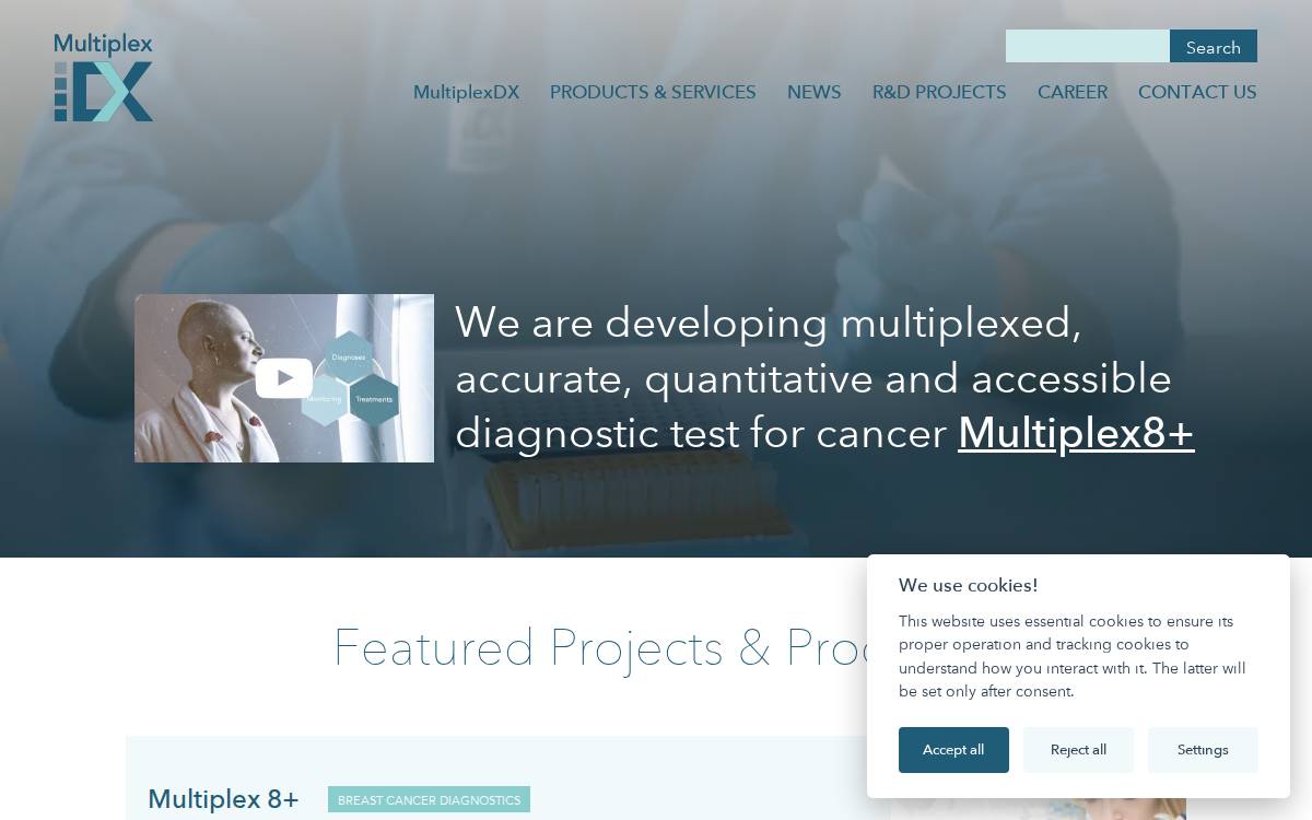 MultiplexDX website preview