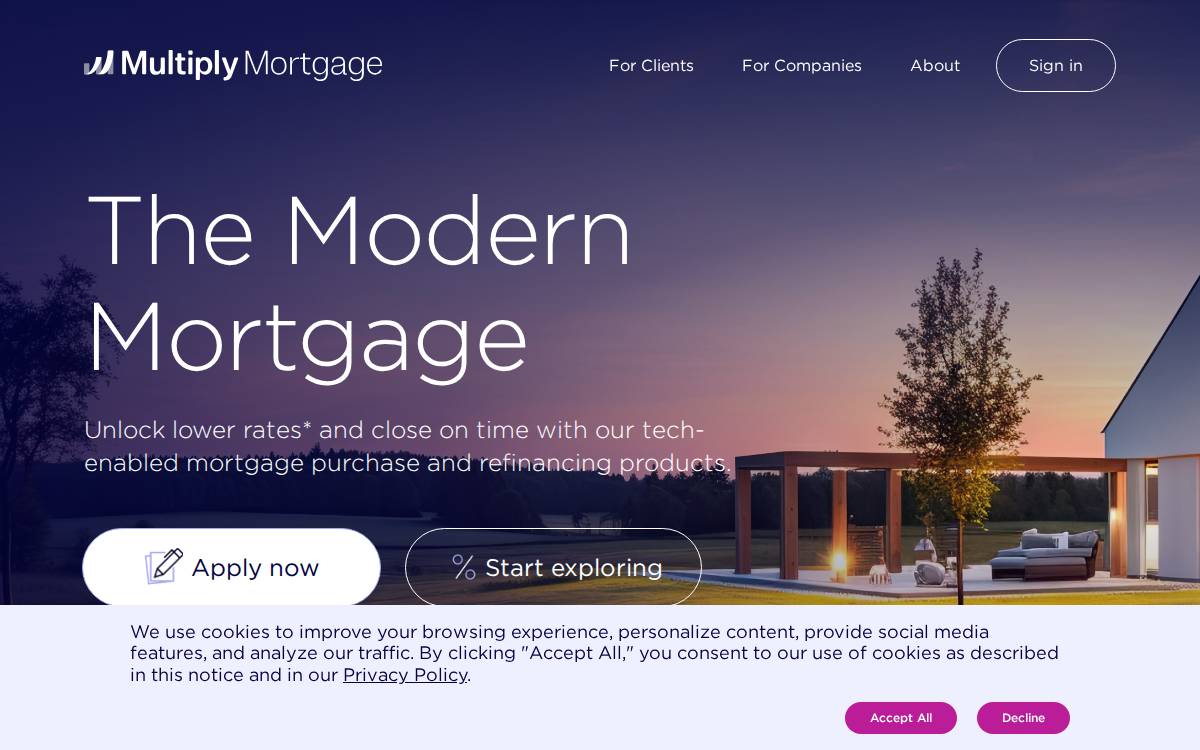 Multiply website preview