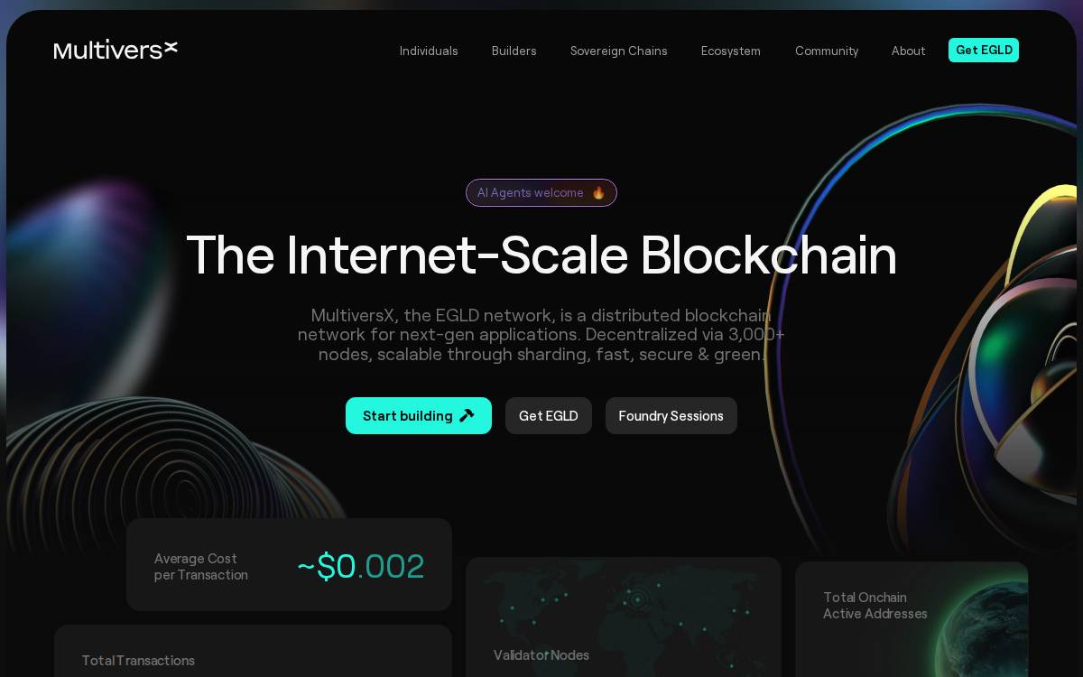 MultiversX website preview