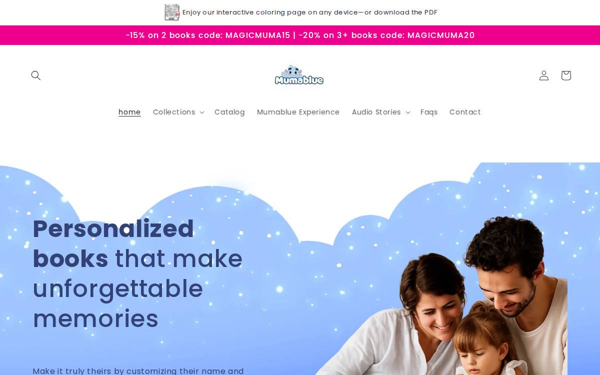Mumablue website preview