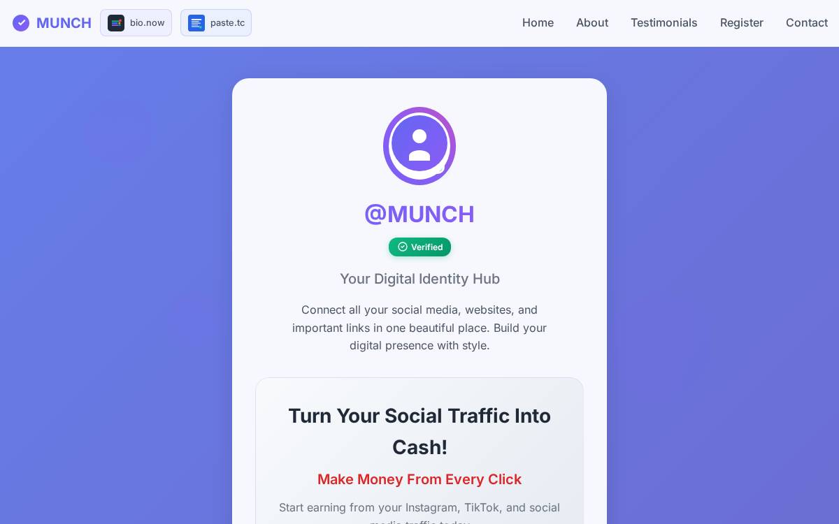 Munch website preview