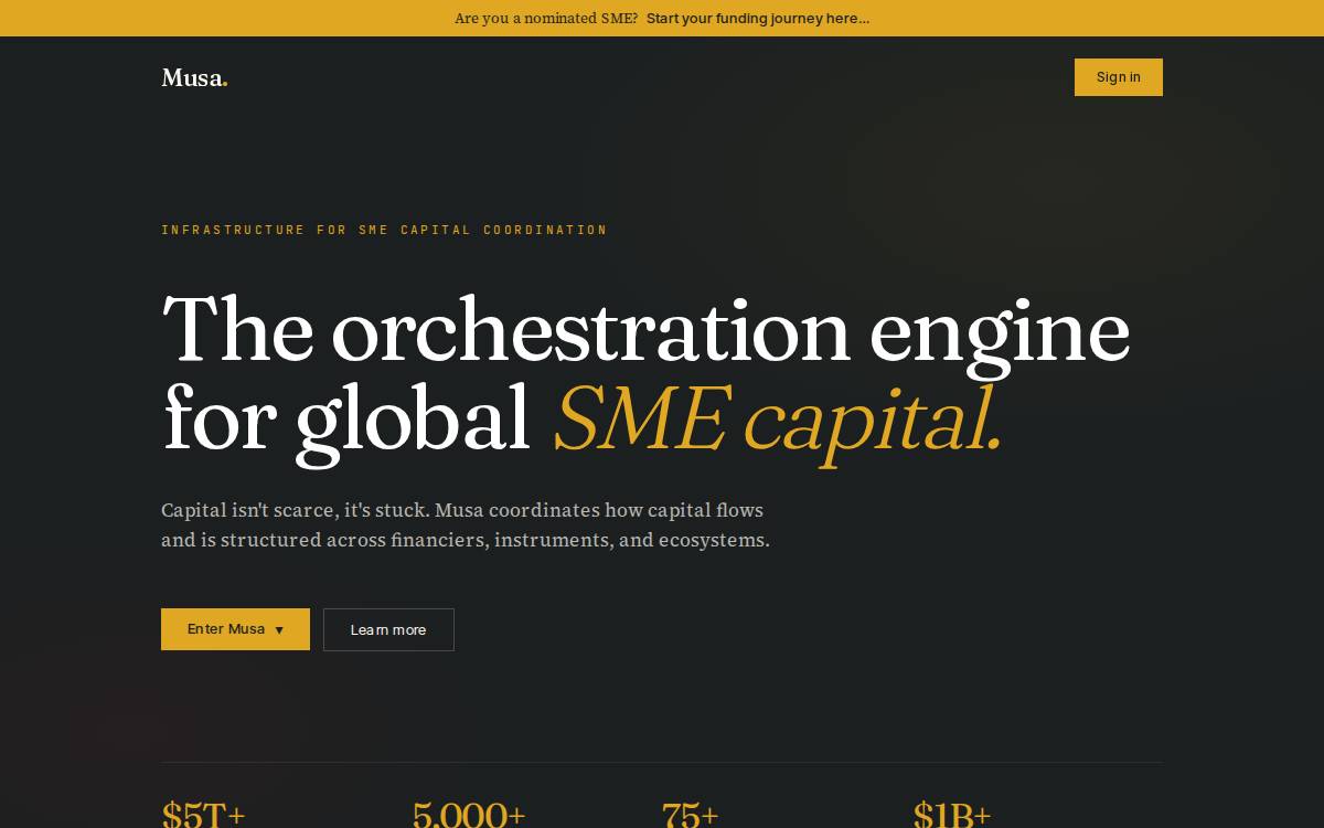 Musa website preview