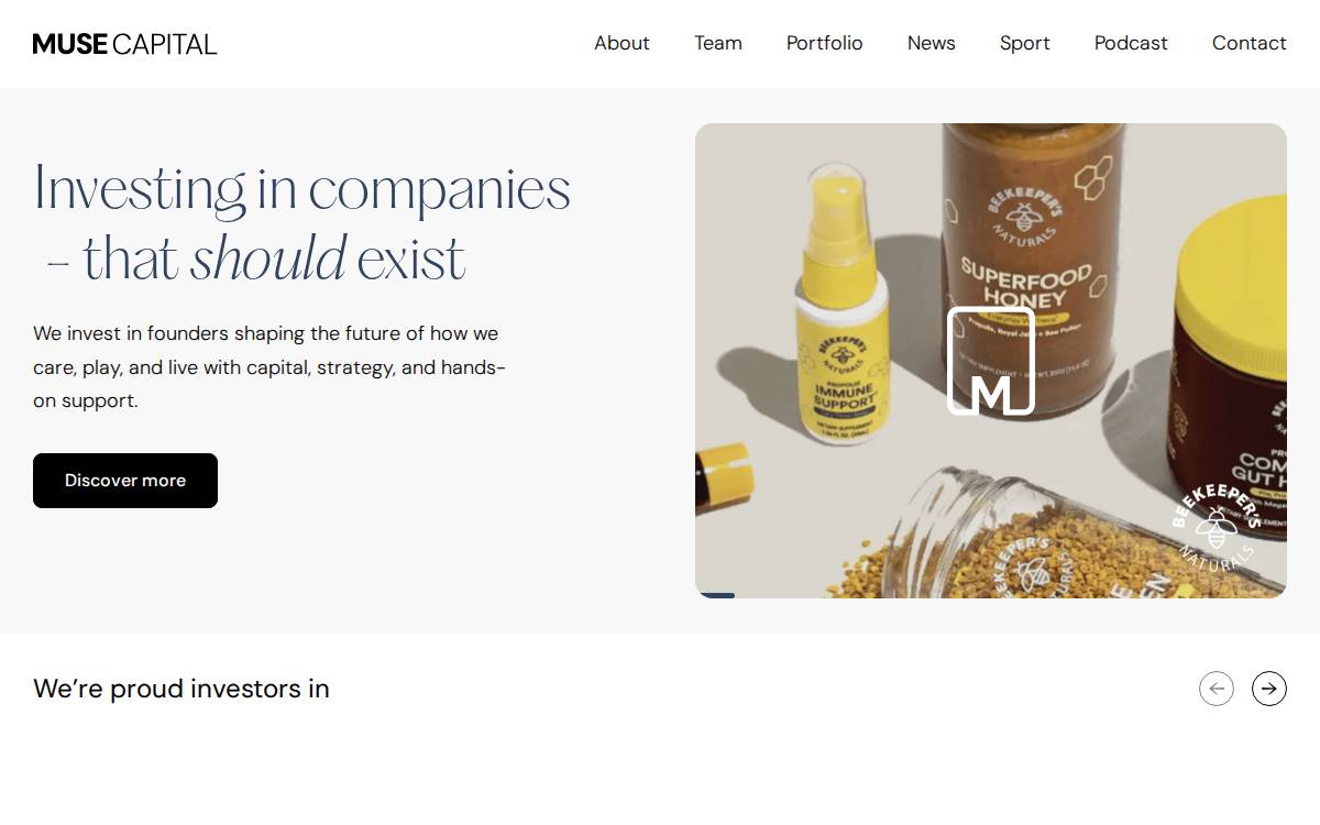 Muse Capital website preview