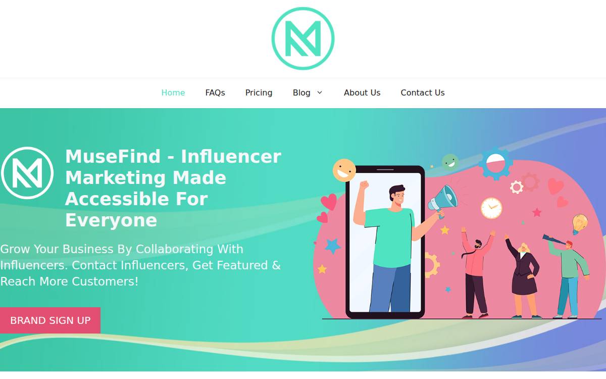Musefind website preview