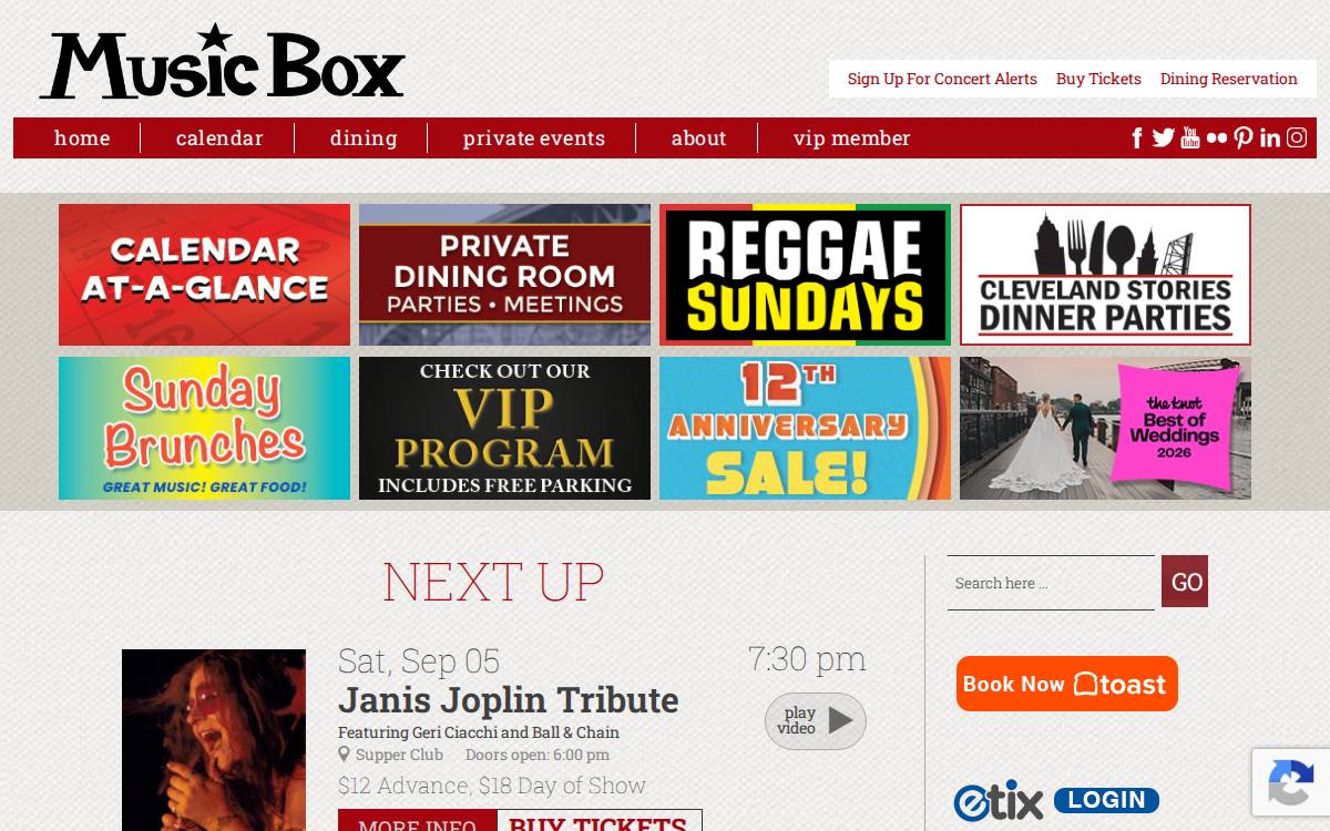 Music Box website preview