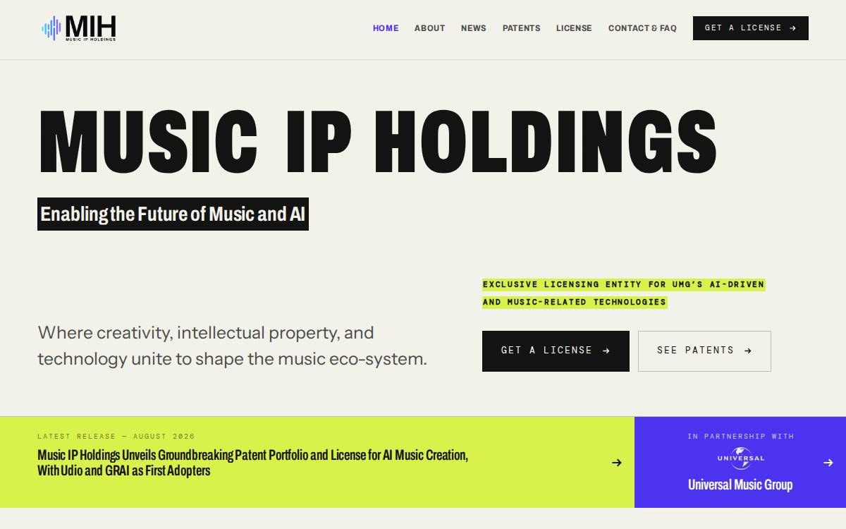 Musiciprights website preview