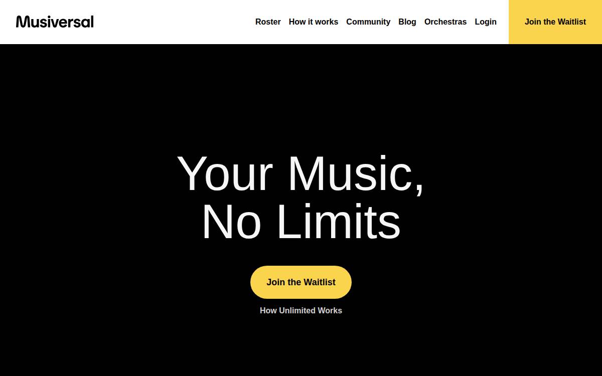 Musiversal website preview