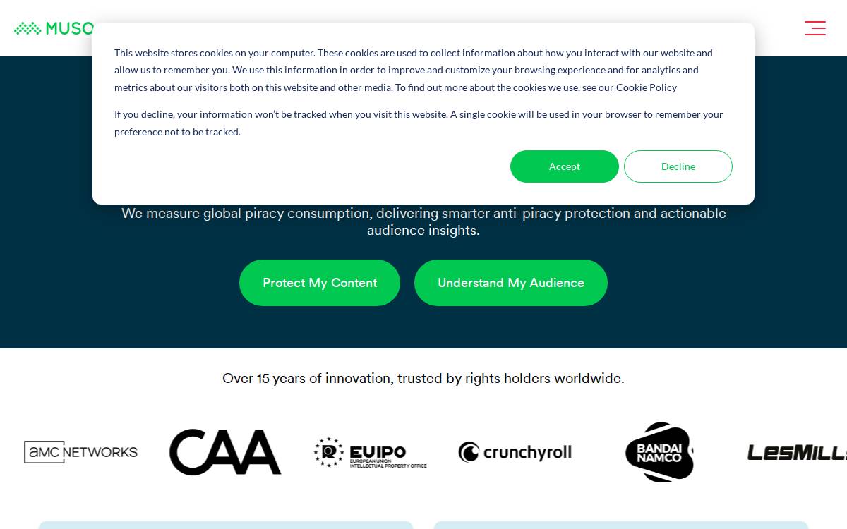 MUSO website preview