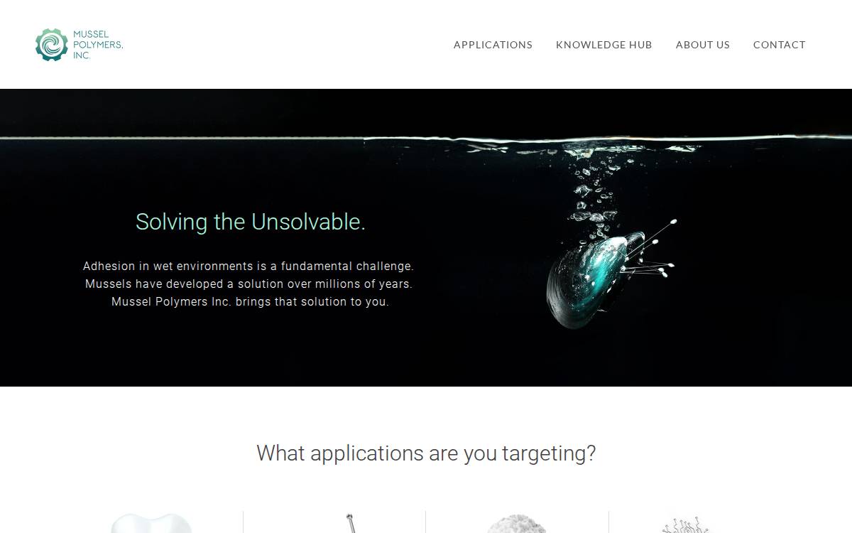 Mussel Polymers website preview