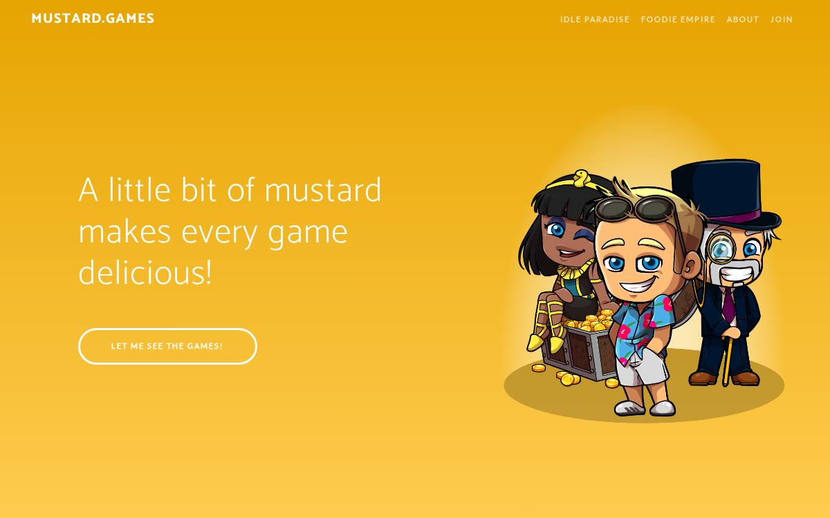 Mustard Games website preview