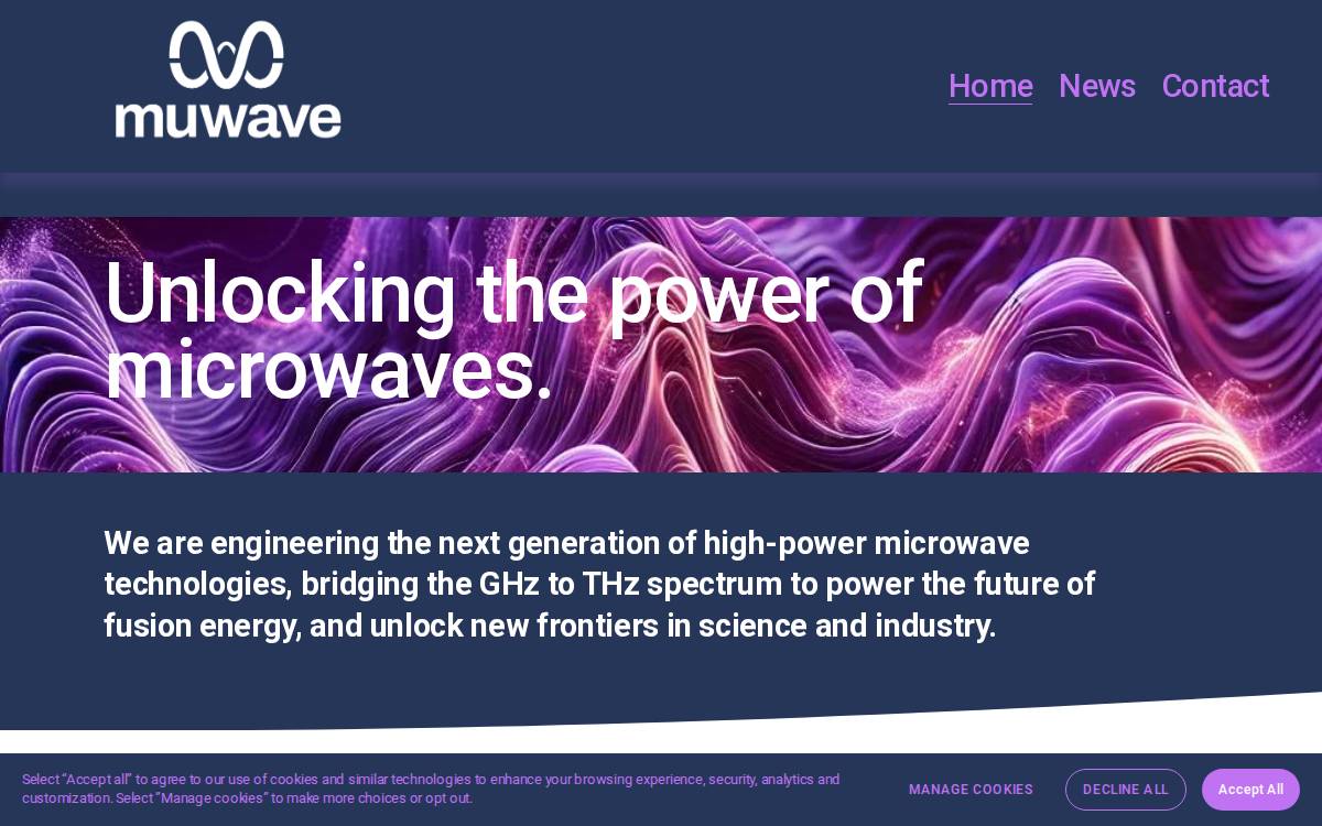 Muwave Unfunded website preview