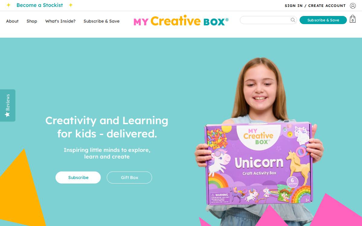 My Creative Box website preview