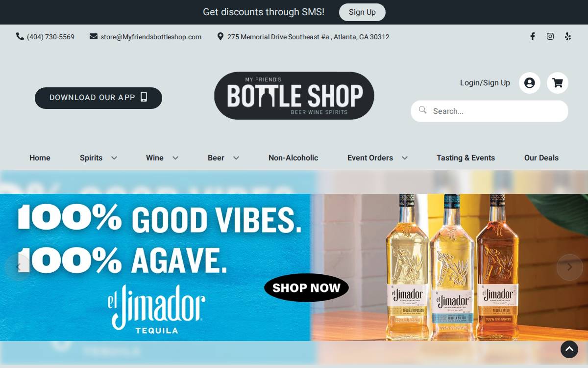 My Friend's Bottle Shop website preview
