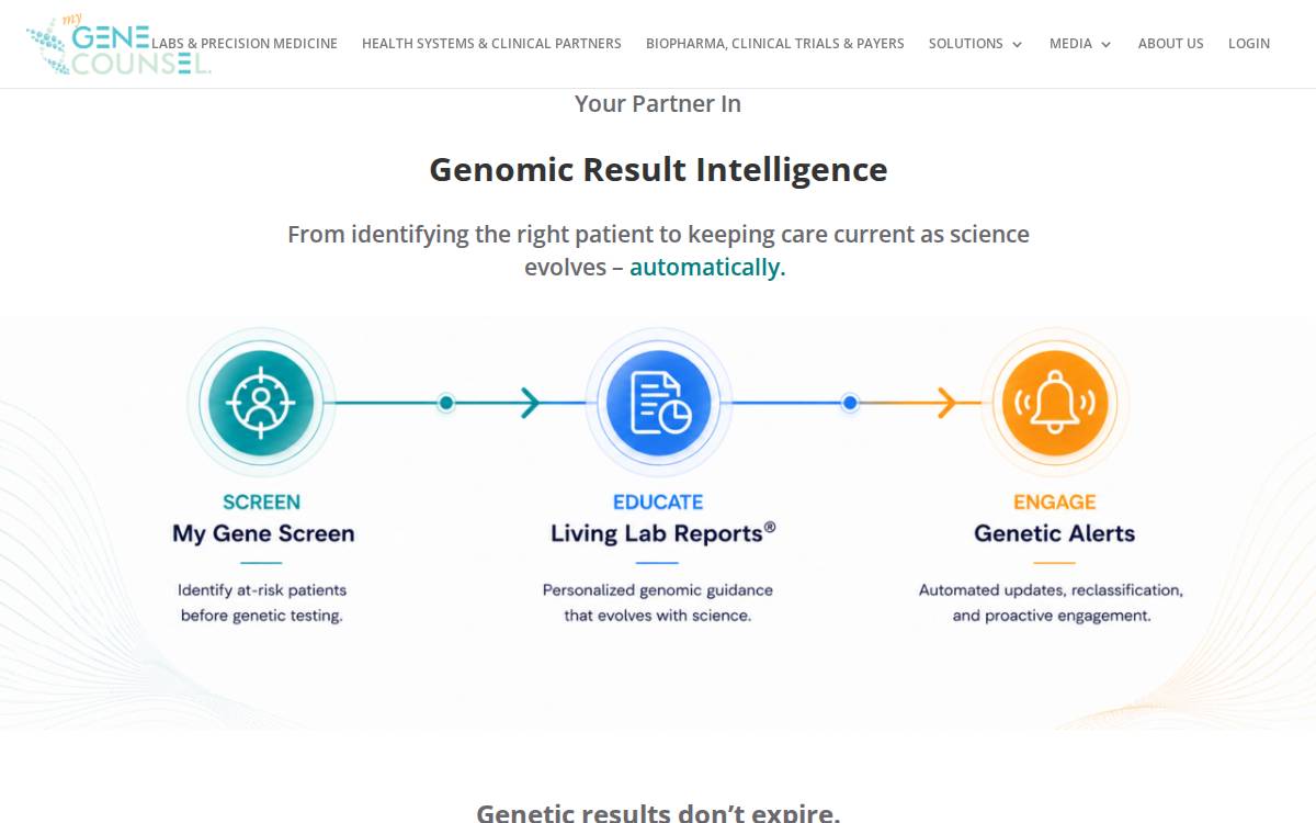 My Gene Counsel, LLC website preview