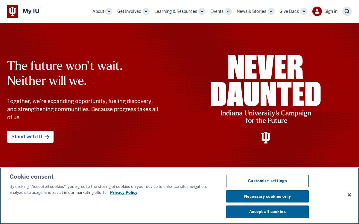 My IU website preview