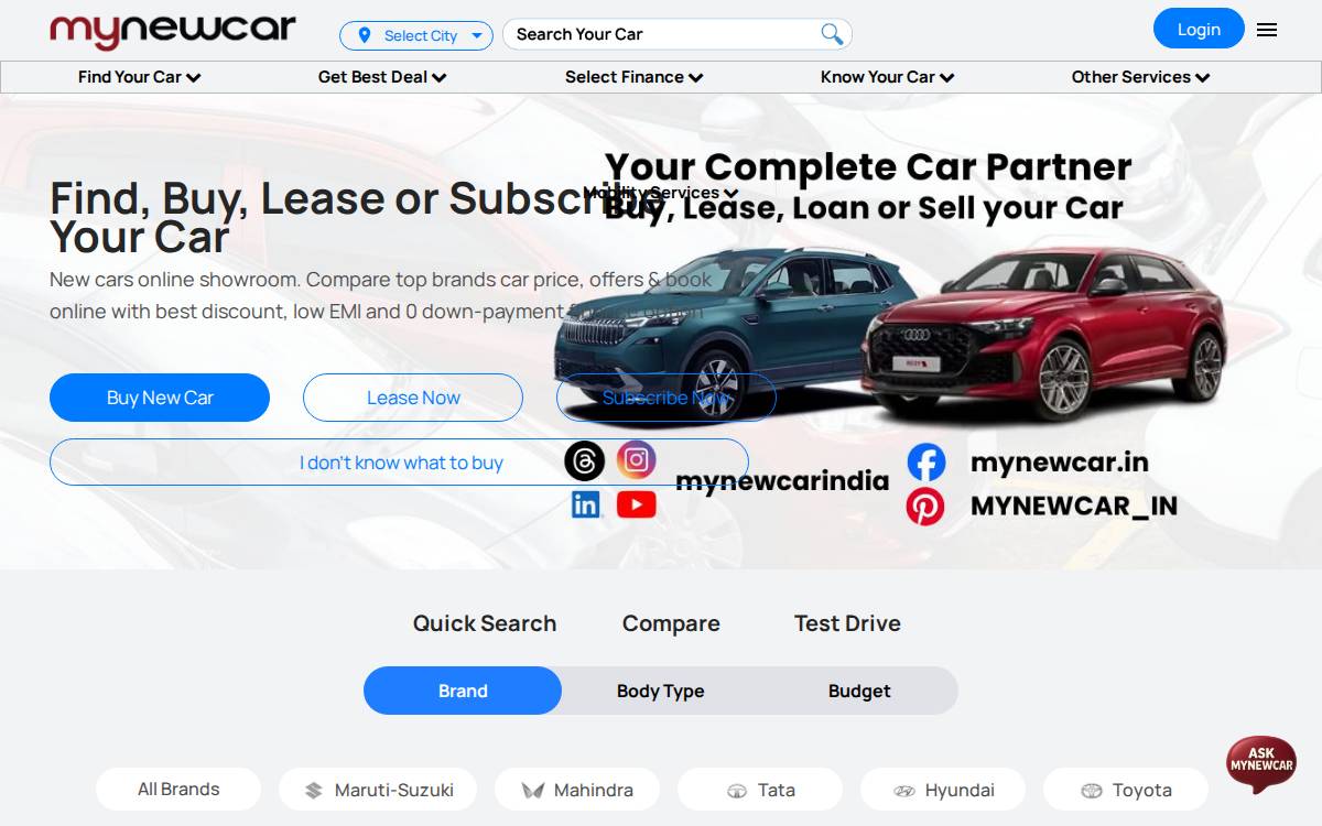 MyNewCar website preview