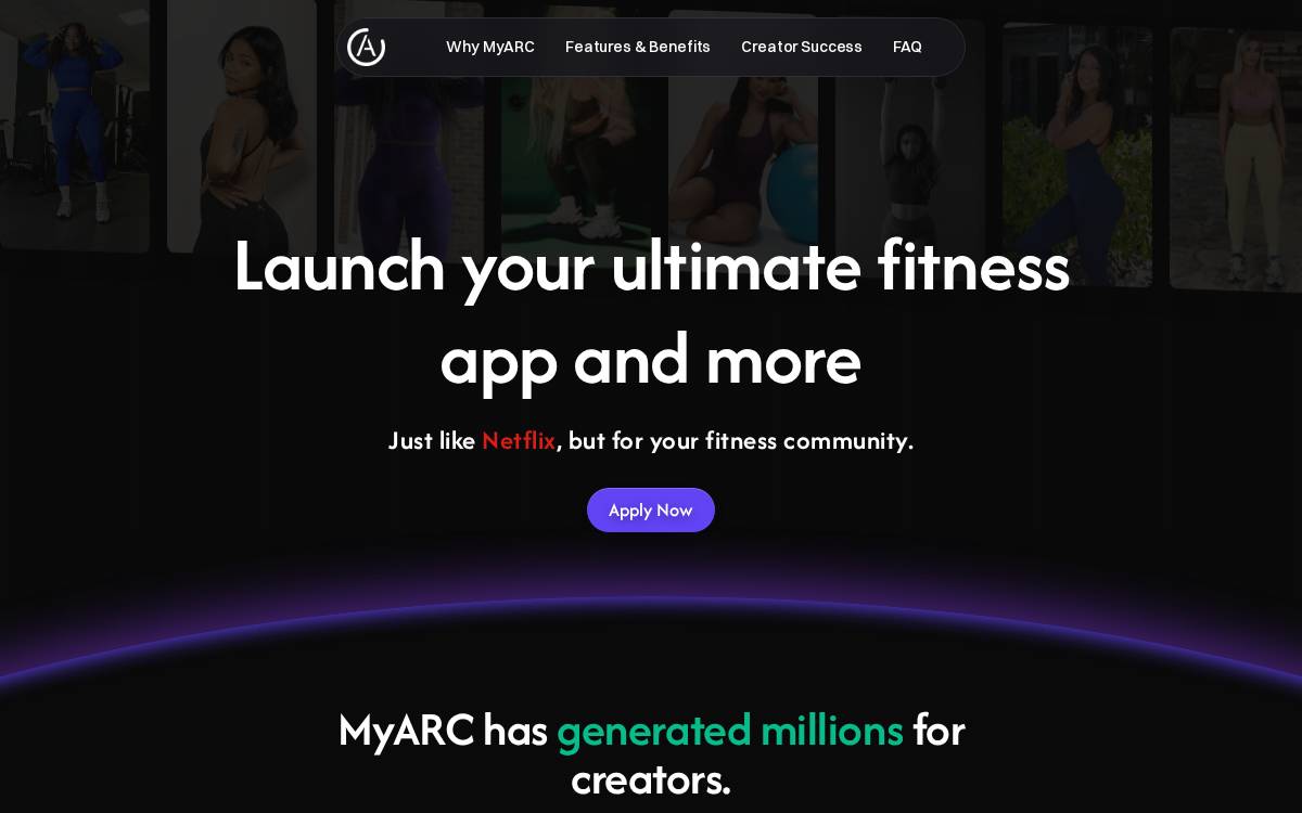 MyARC Fitness website preview