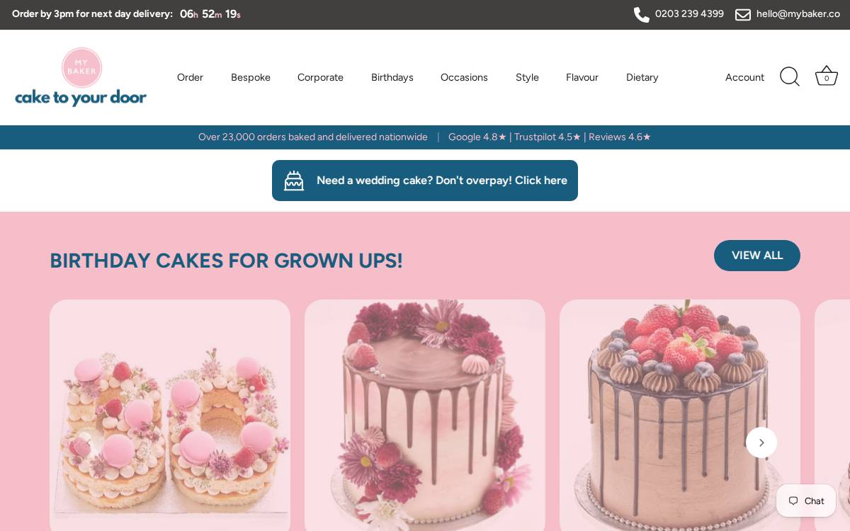 My Baker website preview