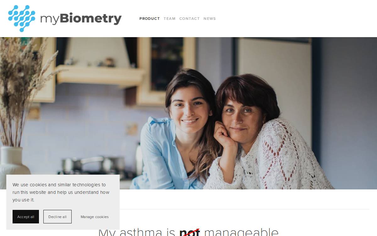 myBiometry website preview