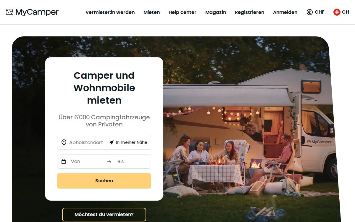 Mycamper website preview