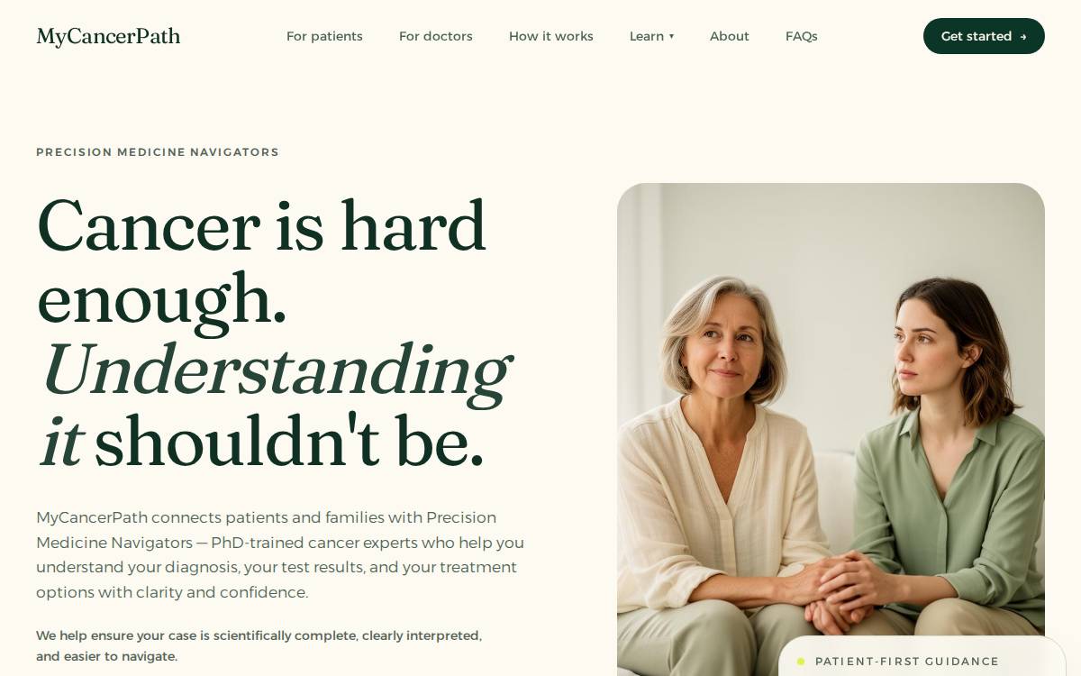 Mycancerpath website preview