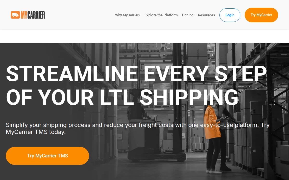 MyCarrier website preview