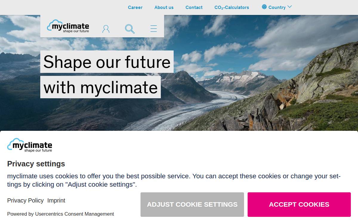 Myclimate website preview