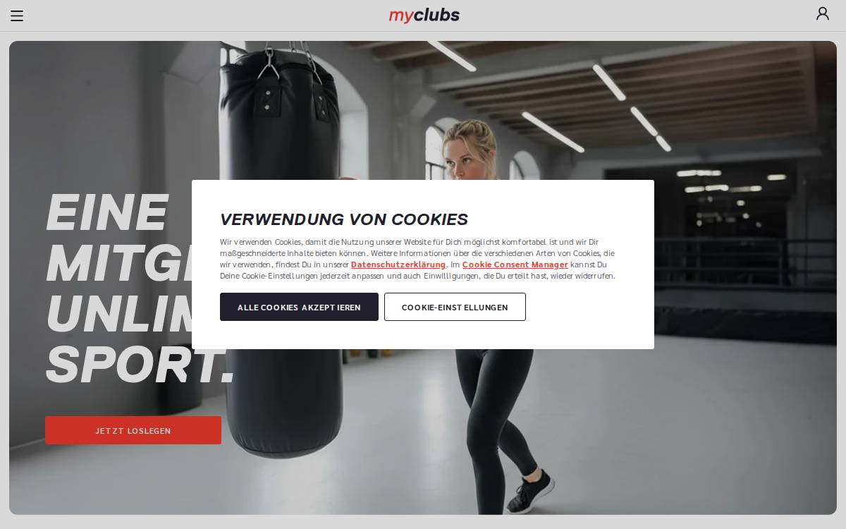 MyClubs website preview