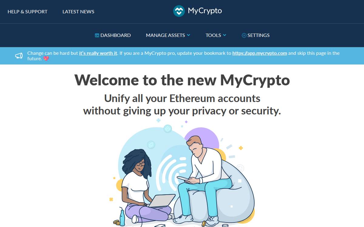 Mycrypto website preview