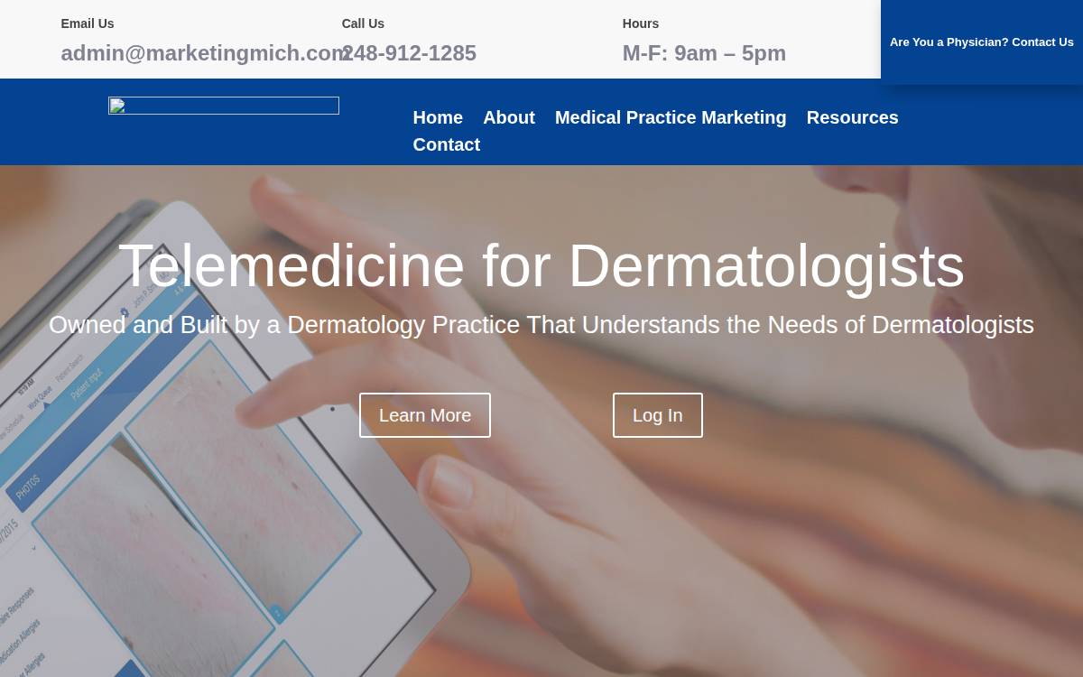 MyDerm Portal website preview