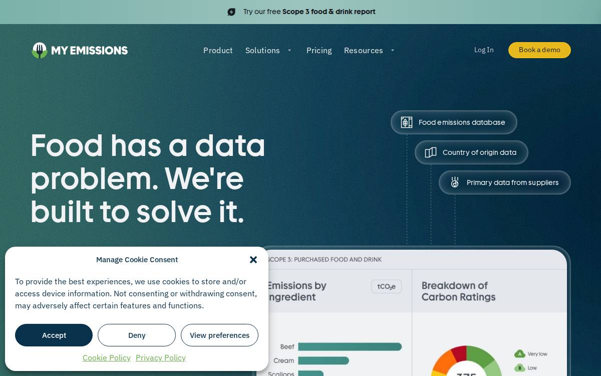 My Emissions website preview