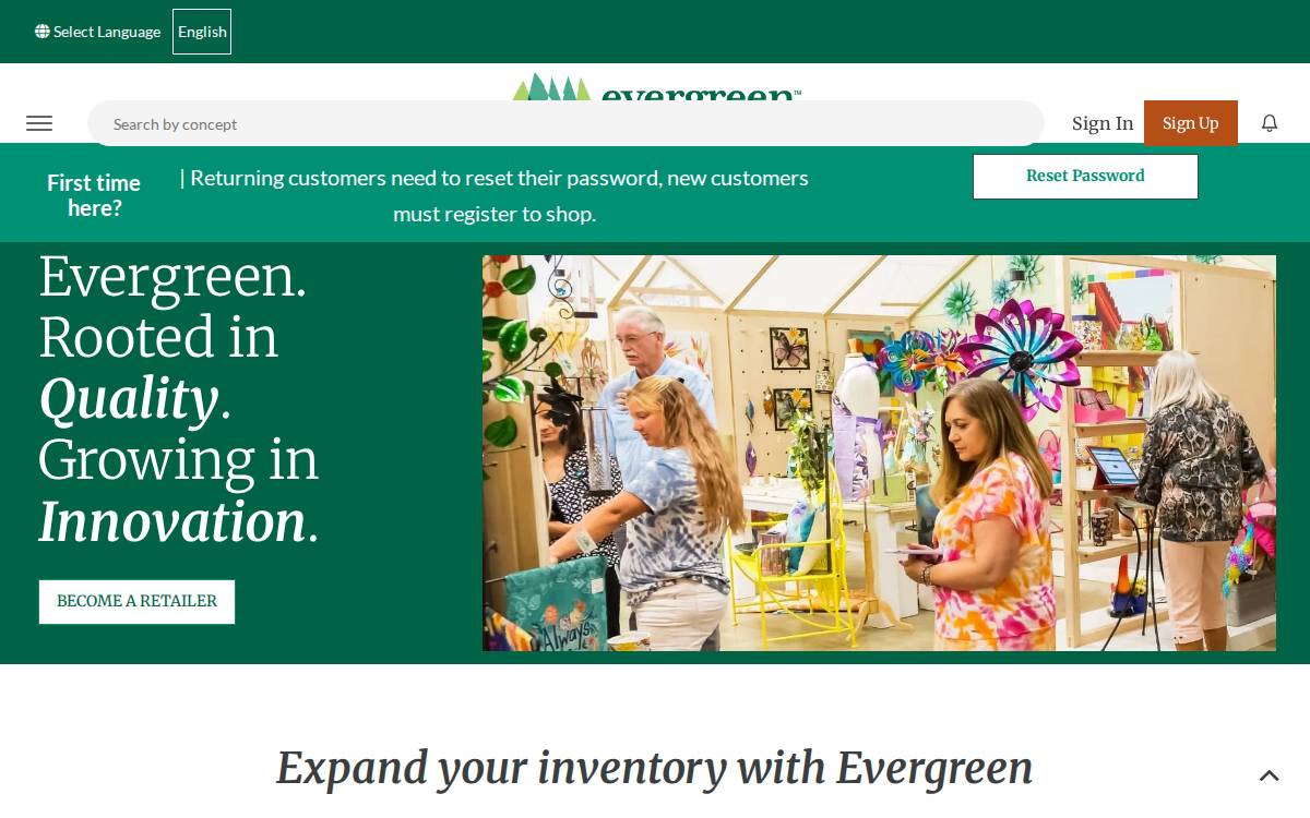 Myevergreenonline website preview