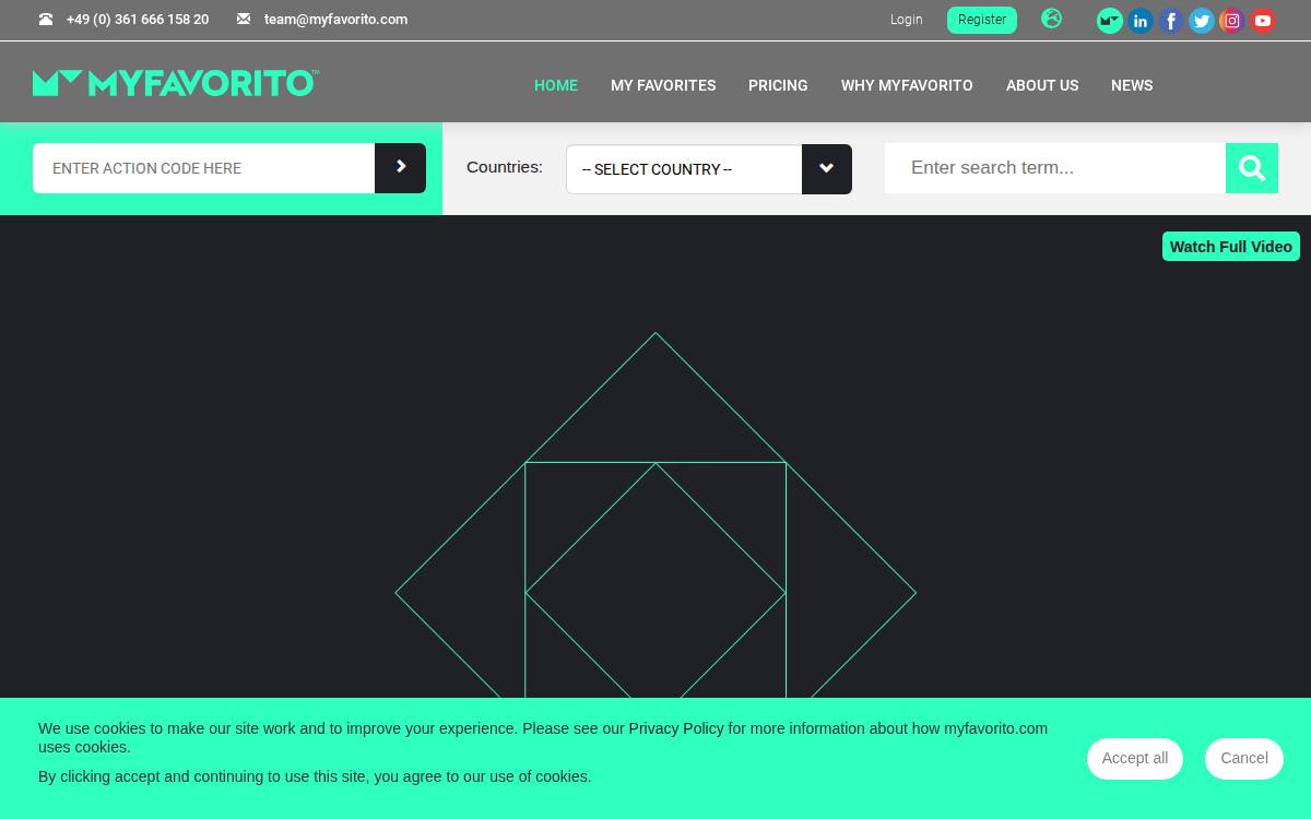 MyFavorito website preview