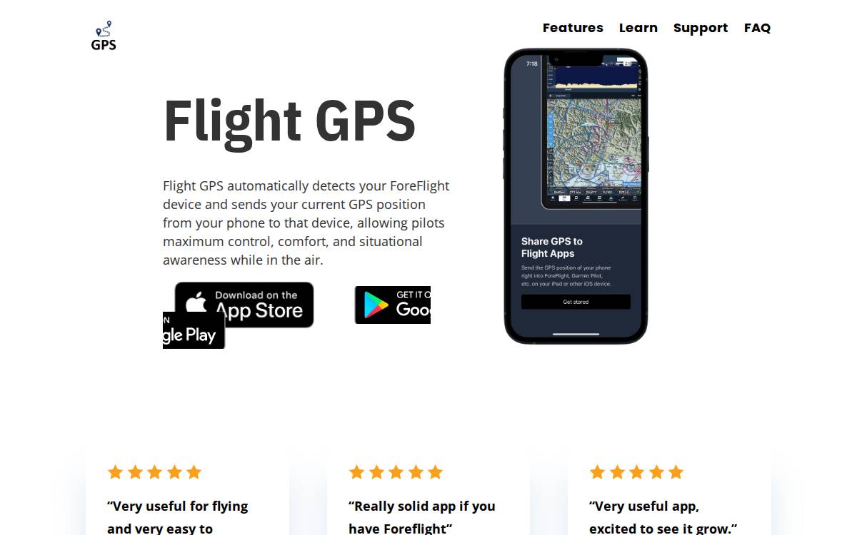 Myflightgps website preview