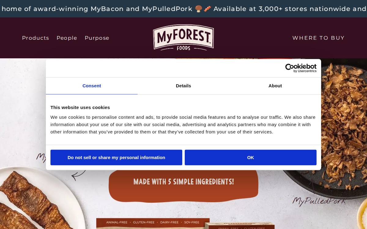 Myforestfoods website preview